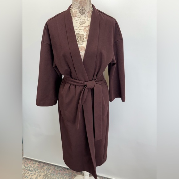 PROLOGUE  Women's eggplant/rich brown tie waist trench size XS - Picture 14 of 15